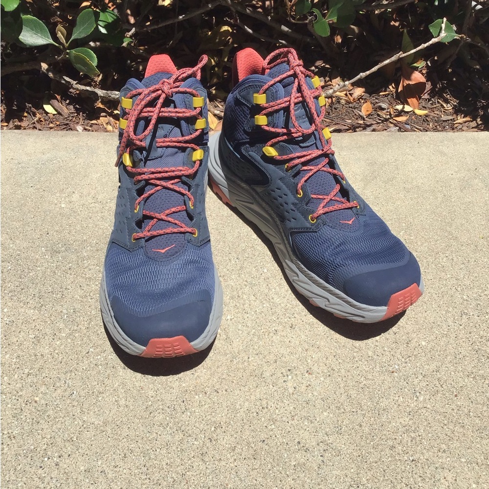 Hoka one one Anacapa 2 Men's Navy and Coral Trail Running Shoes